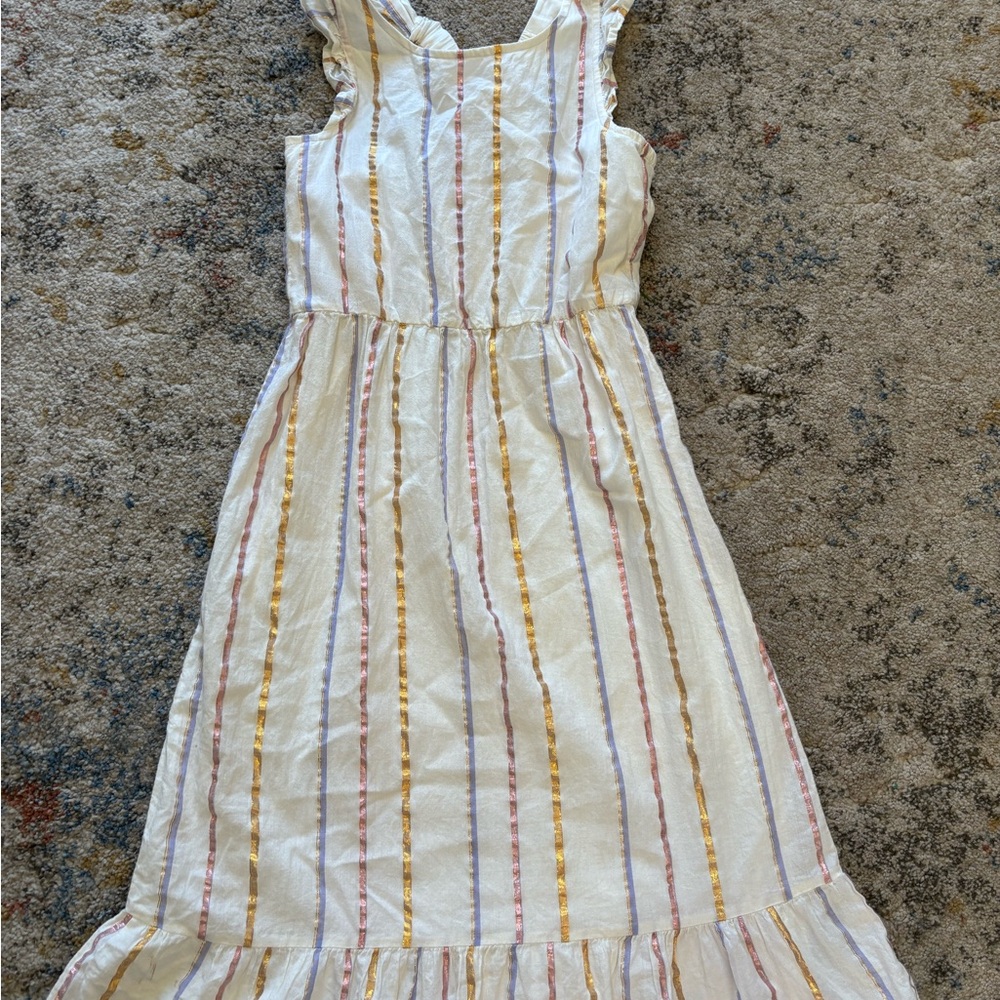Old Navy Kids Dress with Cream and Gold Stripes